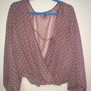 Charlotte Russe Sheer Mauve Cross Body Top